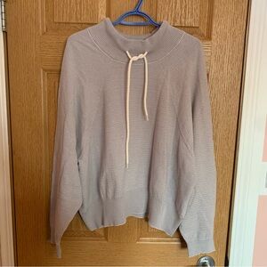 Varley Lavender Pullover Sweater with Cream Drawstring